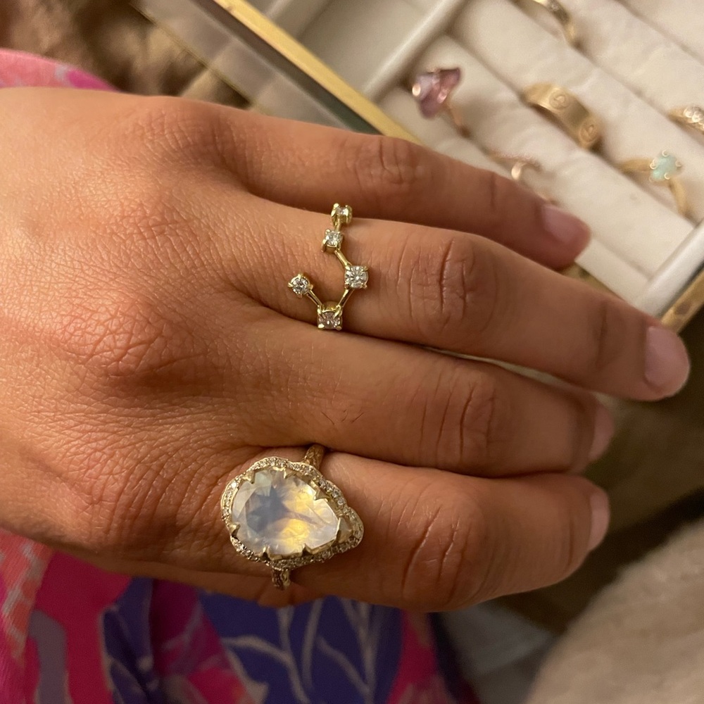 ❗️SOLD❗️RARE Logan Hollowell Big Dipper Cobstellation Ring 18k gold Prong Set - Picture 2 of 4
